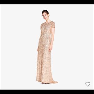 Adrianna Papell Champagne Gold Gown